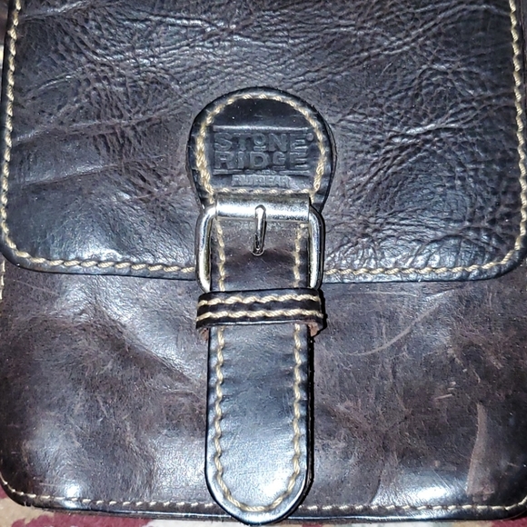 Leather Purse Cross Body Leather Stone Ridge - Picture 3 of 4